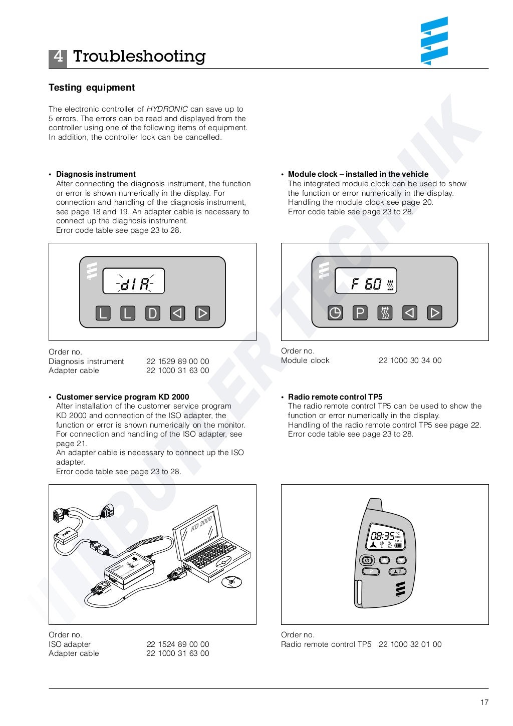 Eberspacher Hydronic B4WSC Workshop Manual