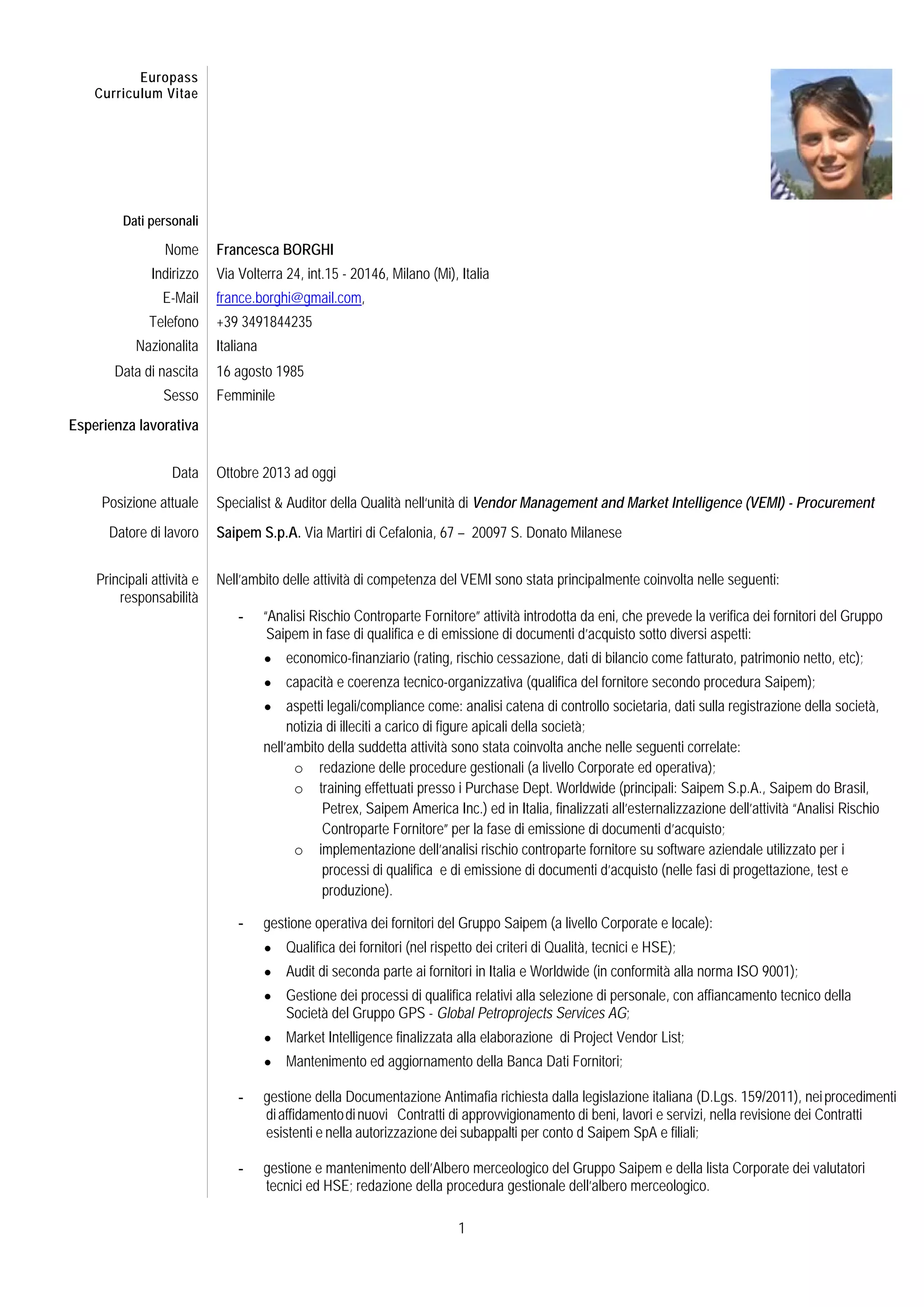 CV_Borghi europass_ita_2016 | PDF