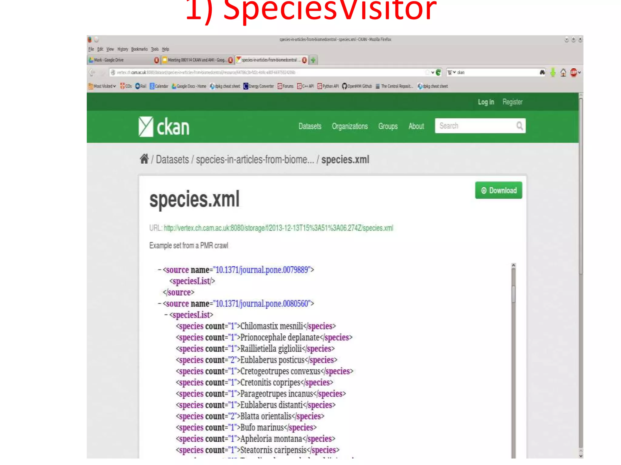 1) SpeciesVisitor
 