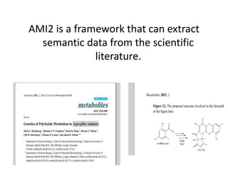 AMI2 is a framework that can extract
semantic data from the scientific
literature.
 