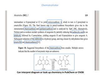 ChemistryVisitor
Can interpret diagram or look up chemistry in PubChem or ChEBI
 