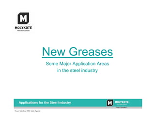 New Greases
                                          Some Major Application Areas
                                              in the steel industry




Project Sales Corp 2006, Satish Agrawal
 