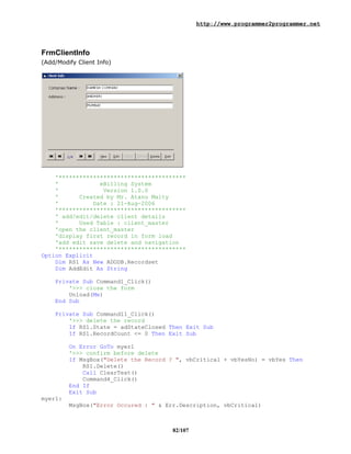 Ebilling project report | DOC