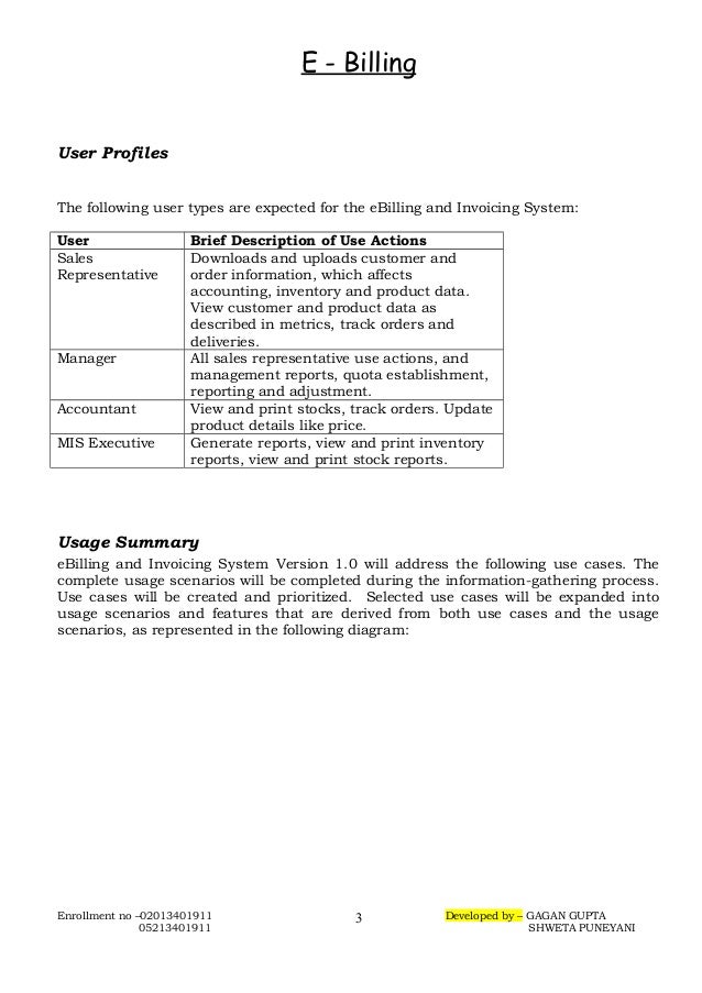 Ebilling And Invoice System