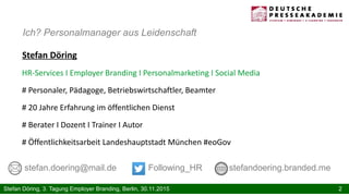 2Stefan Döring, 3. Tagung Employer Branding, Berlin, 30.11.2015
Stefan Döring
HR-Services I Employer Branding I Personalma...