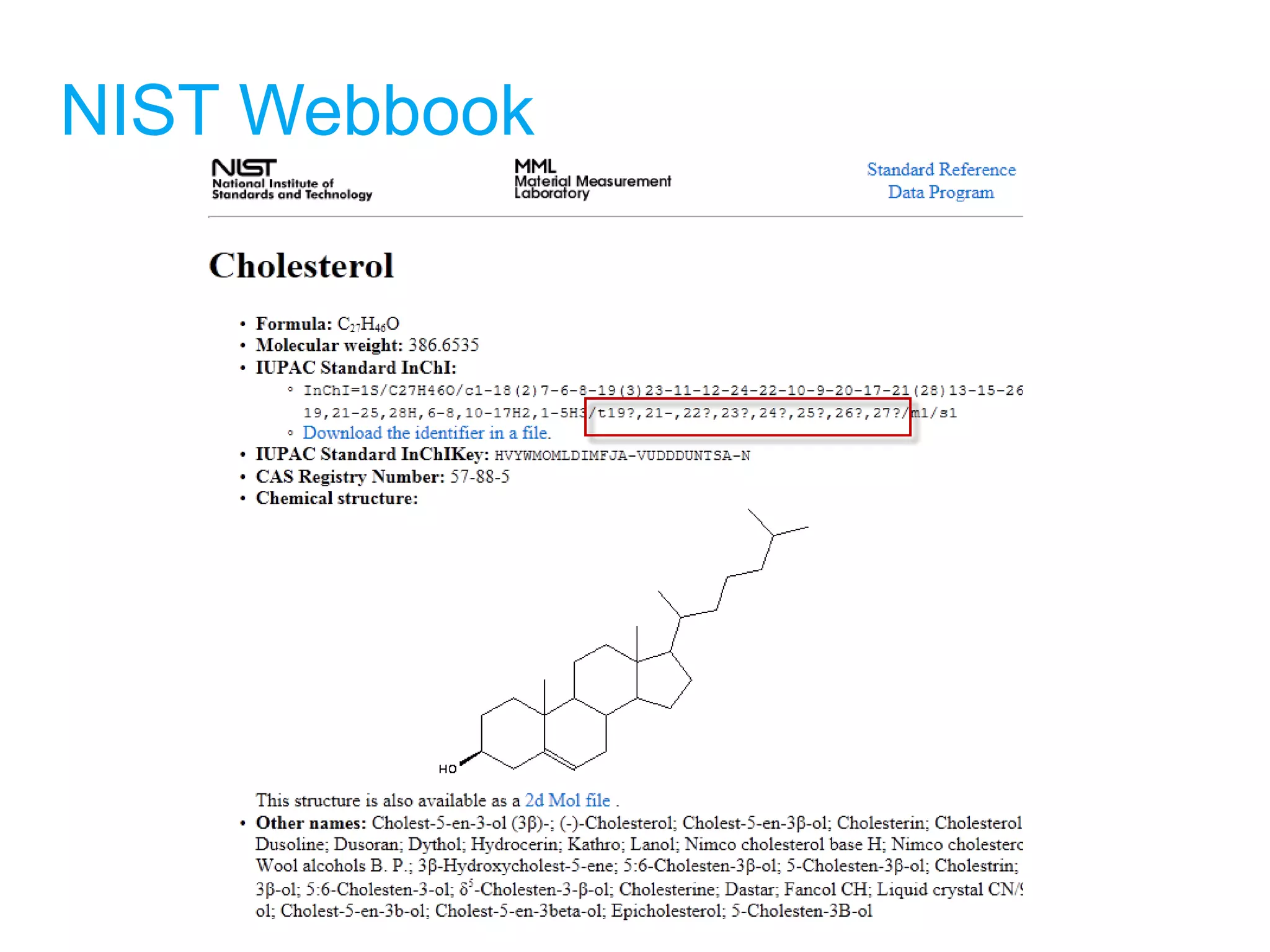 NIST Webbook 