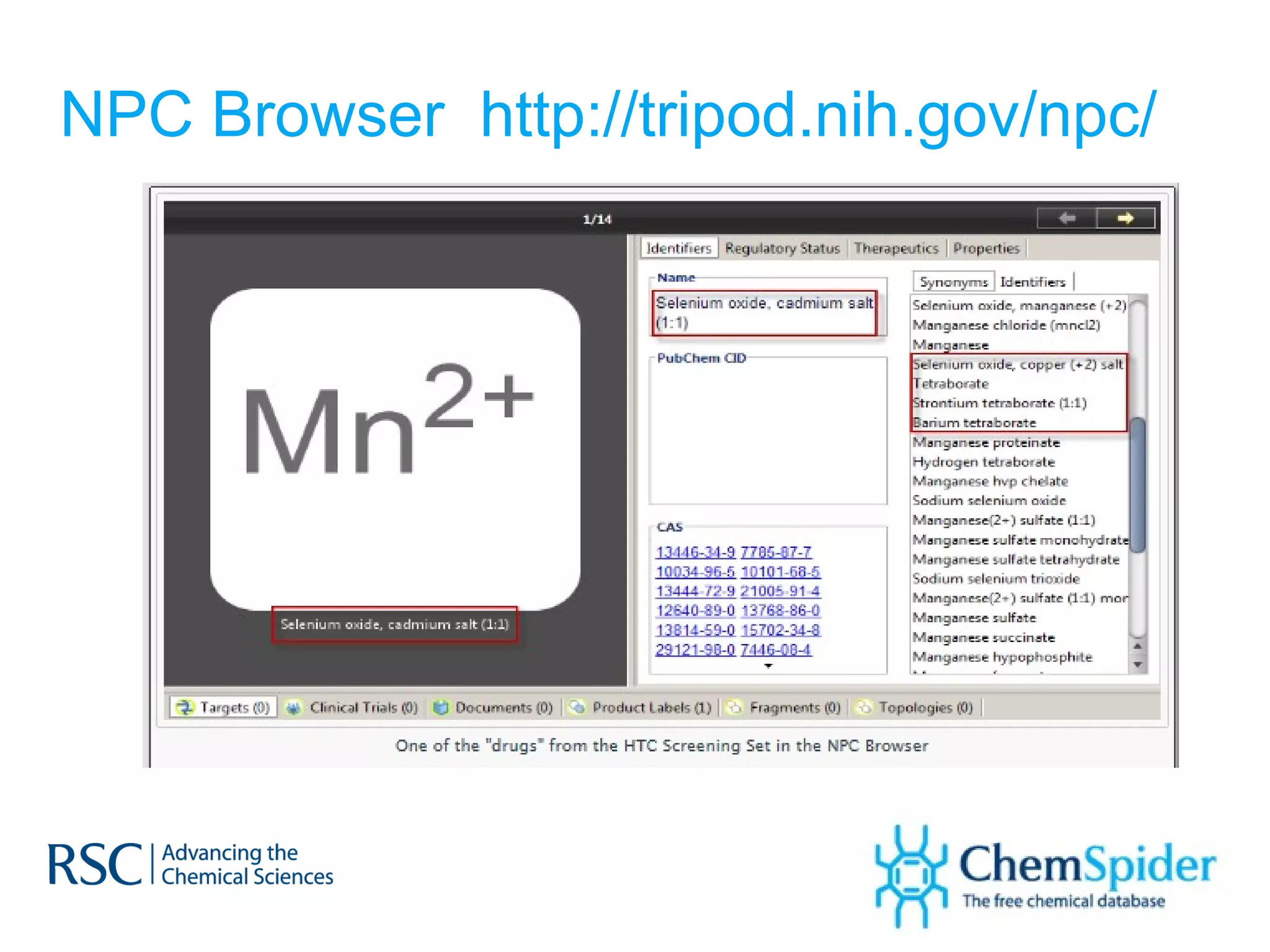 NPC Browser  http://tripod.nih.gov/npc/ 