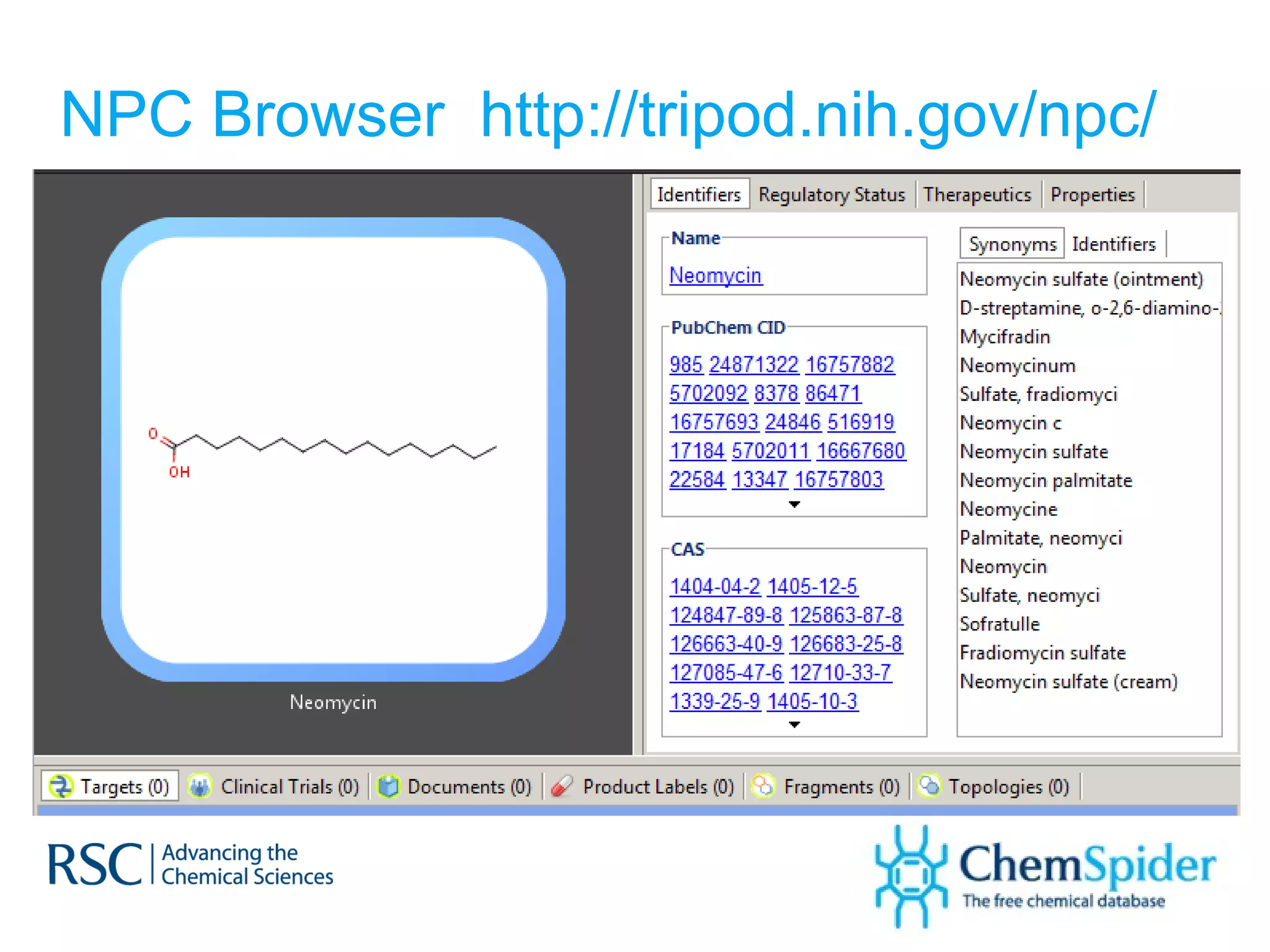 NPC Browser  http://tripod.nih.gov/npc/ 