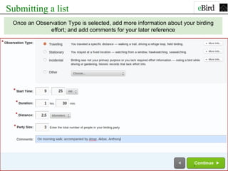 Ebird Guide E bird introduction | PDF