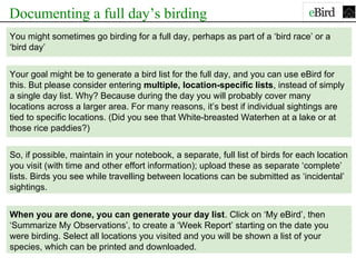 Ebird Guide E bird introduction | PDF