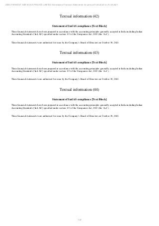 Ebix Payment Services Private Limited Fiscal Year End 2021 Financial Statements