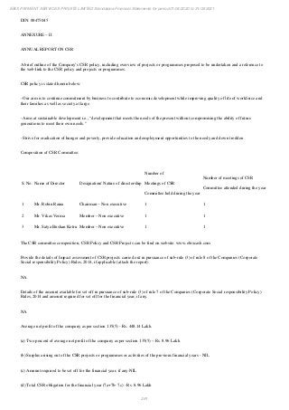 Ebix Payment Services Private Limited Fiscal Year End 2021 Financial Statements