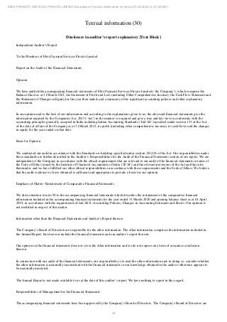 Ebix Payment Services Private Limited Fiscal Year End 2021 Financial Statements