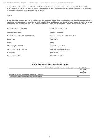 Ebix Payment Services Private Limited Fiscal Year End 2021 Financial Statements