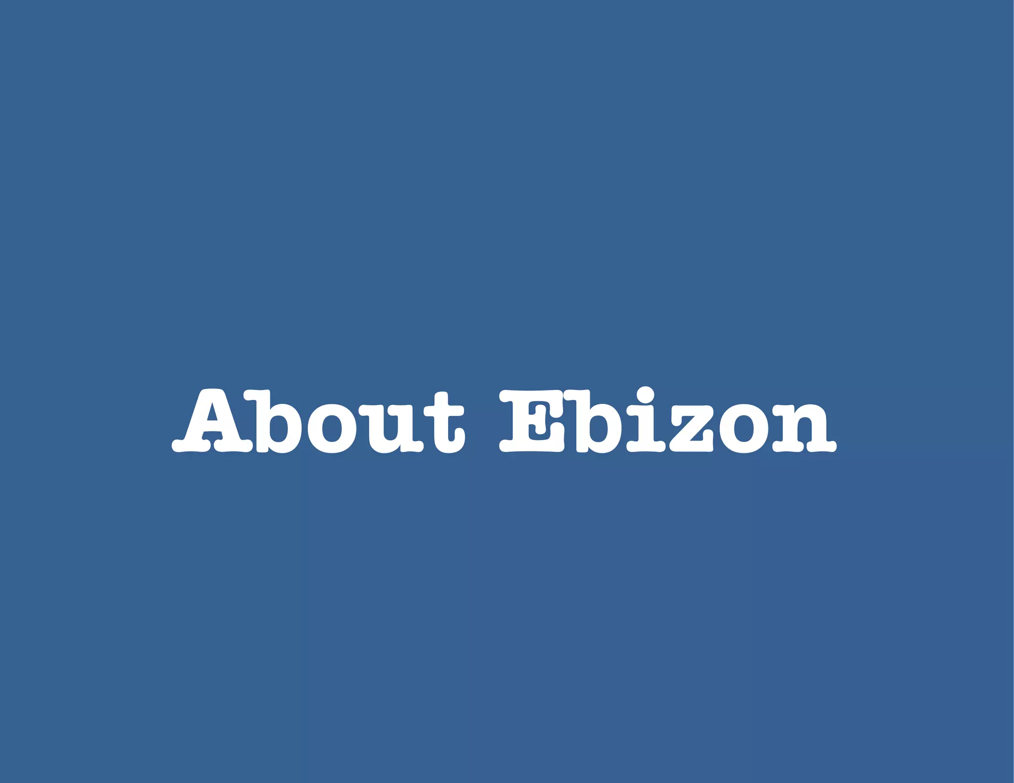 About Ebizon
 