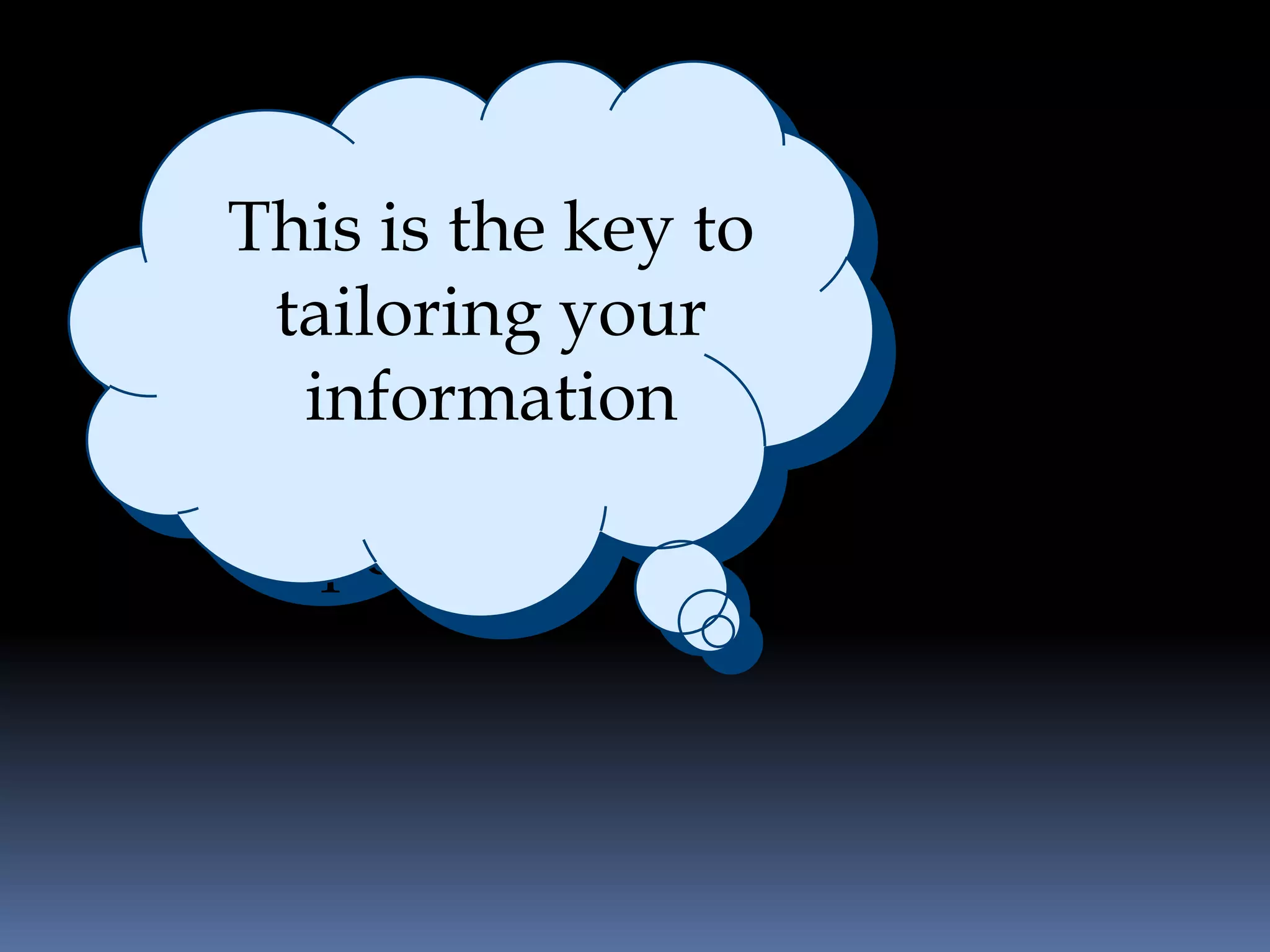 This is the key to
   RSS is the your
    tailoring
  vehicle for
     information
delivering blog
      posts
 