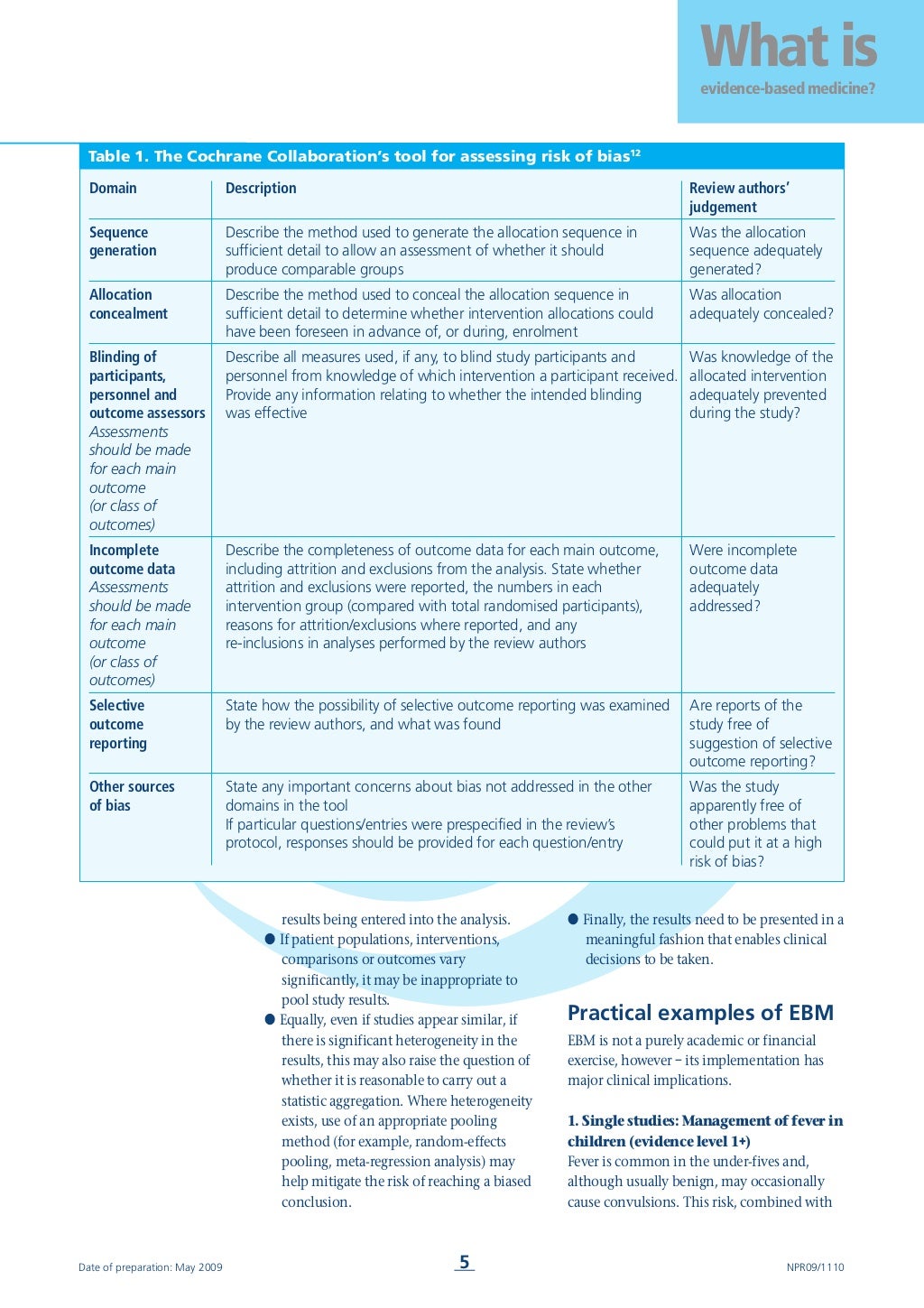 Evidence based medicine