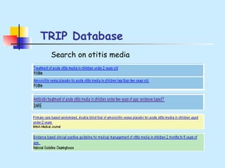 TRIP Database Search on otitis media 