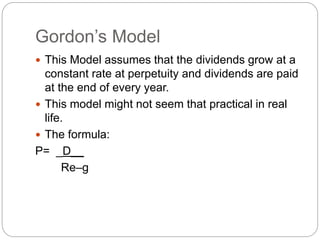 Gordon's Function Assets and Liability valuation | PPTX