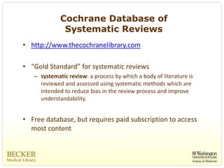 Ebm cochrane database of systematic reviews | PDF