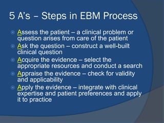 Introduction to Evidence Based Medicine (EBM) | PDF