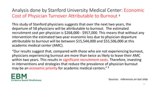 Analysis done by Stanford University Medical Center: Economic
Cost of Physician Turnover Attributable to Burnout 3
This st...