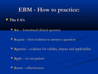 Evidence-Based Medicine Overview | PPT