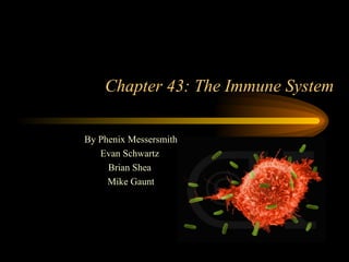 Chapter 43: The Immune System By Phenix Messersmith Evan Schwartz  Brian Shea  Mike Gaunt 