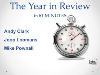 The Year in Reviewin 61 MINUTES Andy Clark JoopLoomans Mike Pownall 