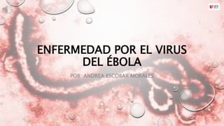ENFERMEDAD POR EL VIRUS
DEL ÉBOLA
POR: ANDREA ESCOBAR MORALES
 