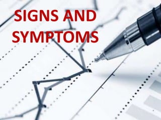 SIGNS AND
SYMPTOMS
 