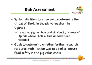 Ebola risk in the pig value chain in uganda