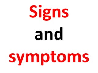 Signs
and
symptoms
 