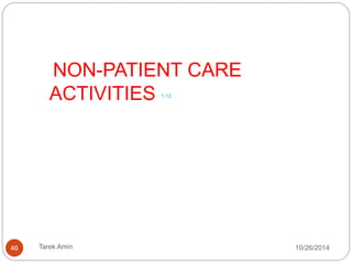 •Waste Management 
1- PPE 
 PPE and facial protection. 
Goggles provide greater protection than visors from 
splashes. 
Avoid splashing when disposing of liquid infectious waste. 
46 Tarek Amin 10/28/14 
 
