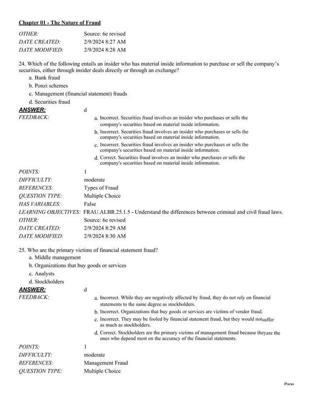 Ebook. Solution Manual and Test Bank for Fraud Examination, 7th Edition ...