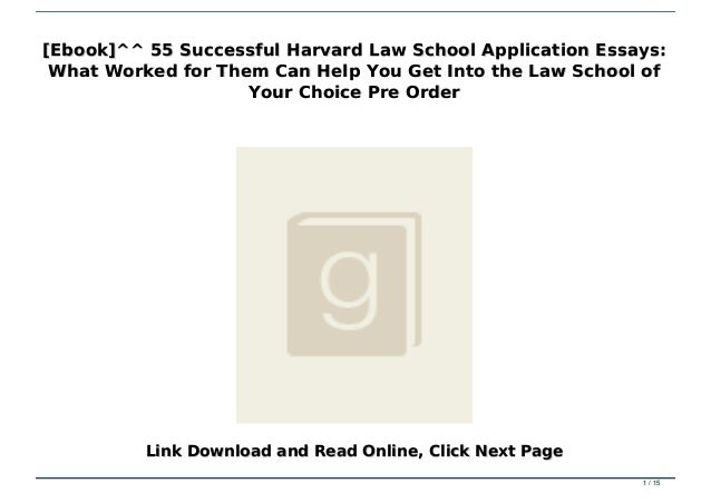 successful harvard law school application essays