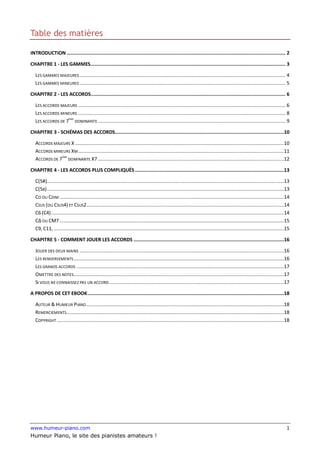 Table des matières 
INTRODUCTION ............................................................................................