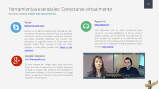 Herramientas esenciales: Conectarse virtualmente
Reuniones y tutorías a través de la videoconferencia
Appear in
https://ap...