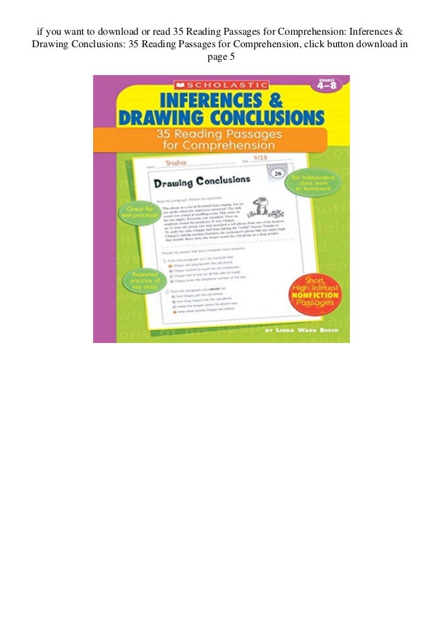 Ebook (download) 35 Reading Passages for Comprehension Inferences
