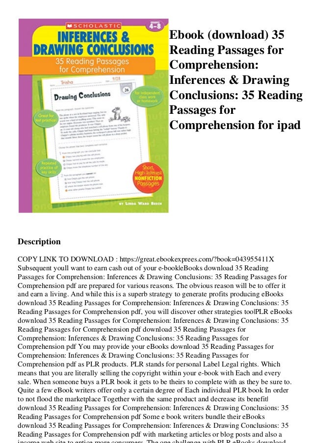 Ebook (download) 35 Reading Passages for Comprehension Inferences