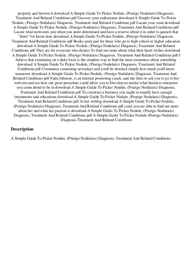 Ebook (download) A Simple Guide To Picker Nodule (Prurigo Nodularis