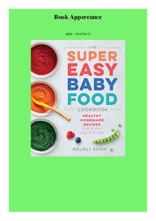 super easy baby food cookbook