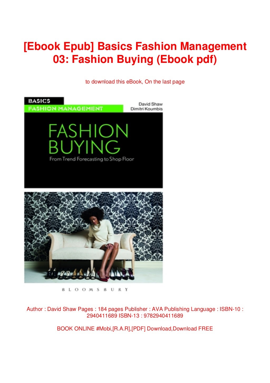 [Ebook Epub] Basics Fashion Management 03 Fashion Buying (Ebook pdf)