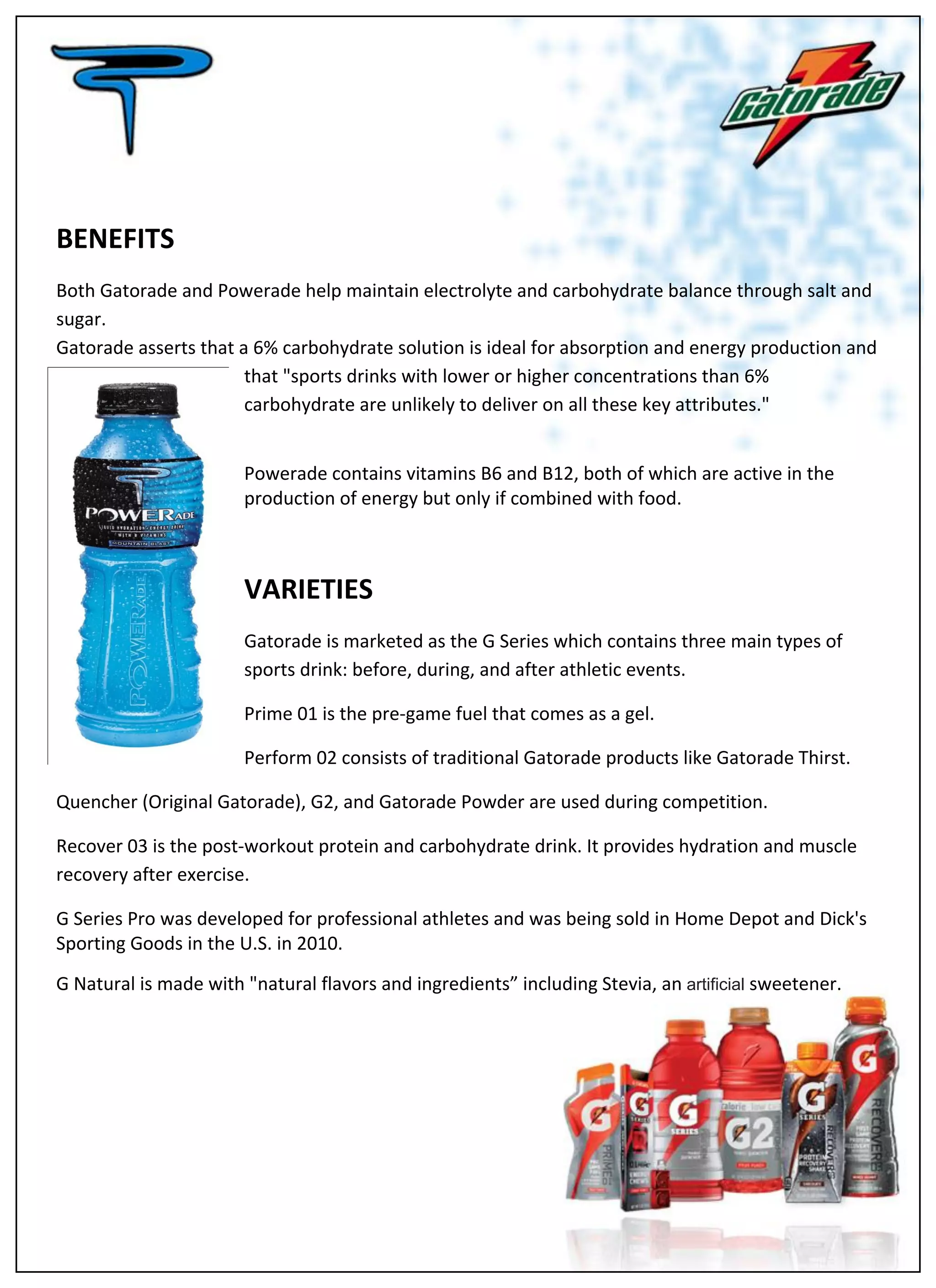 Powerade / Gatorade PDF