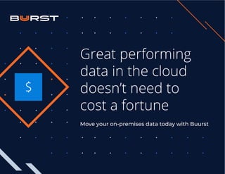 $
Great performing
data in the cloud
doesn’t need to
cost a fortune
Move your on-premises data today with Buurst
 