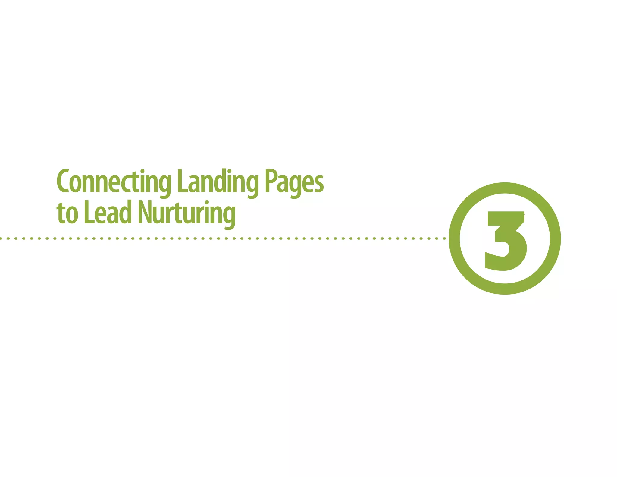 ConnectingLandingPages
toLeadNurturing
 
