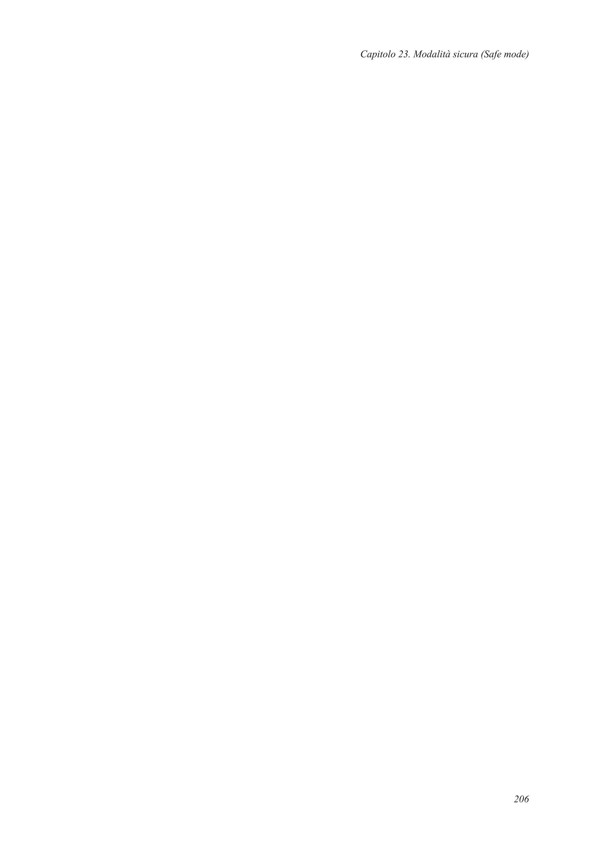 Capitolo 23. Modalità sicura (Safe mode)
206
 