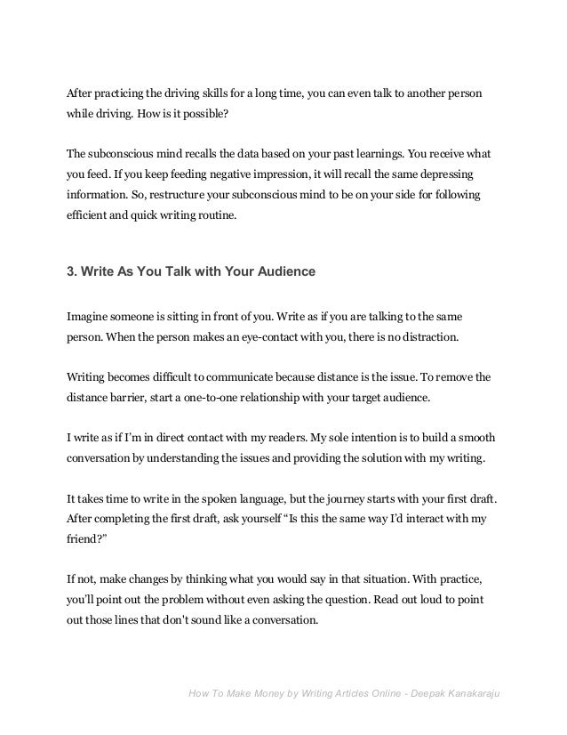 How To Make Money By Writing Articles - 