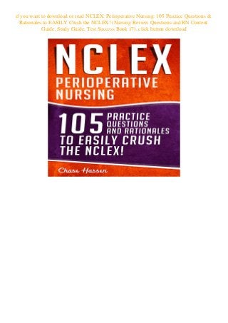 Ebook Nclex Perioperative Nursing 105 Practice Questions Rationales
