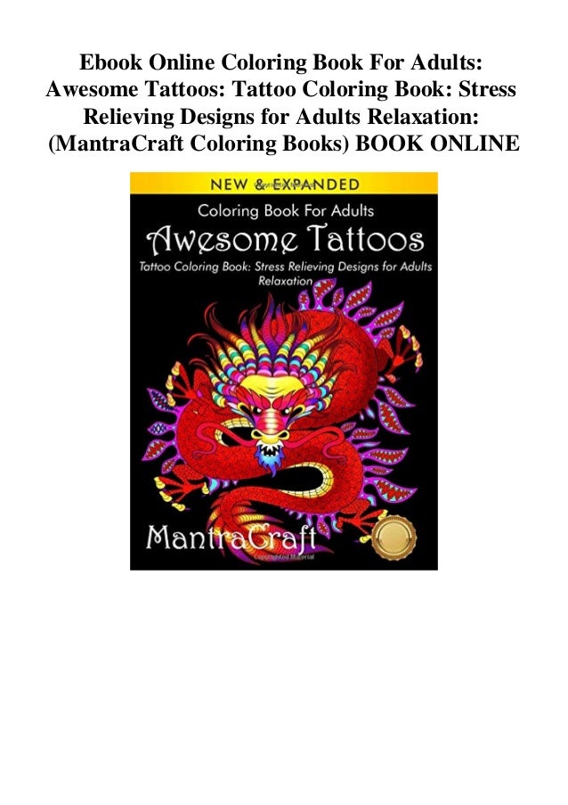 Download Ebook Online Coloring Book For Adults Awesome Tattoos Tattoo Coloring
